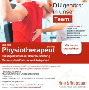 Physiotherapeut (m/w/d) gesucht!